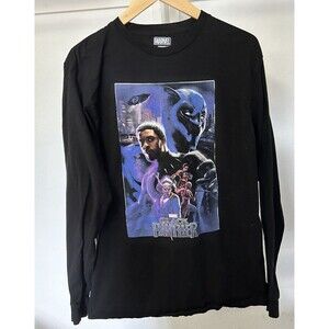Marvel Black Panther Movie Wakanda Purple Poster Men's M Sweater NEEDS SEWING
